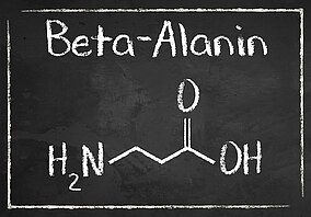 Die chemische Formel von Beta-Alanin