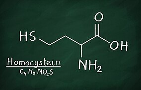 Aufzeichnung der chemischen Formel für Homocystein