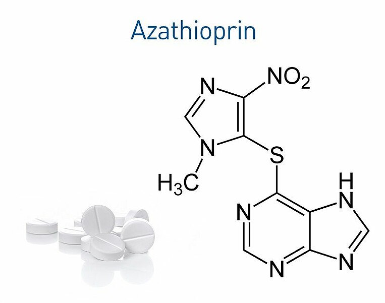 Chemische Formel für Azathioprin Chemische Formel für Azathioprin