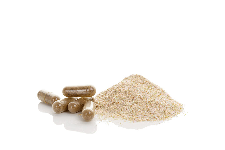 Hefe-Beta-Glucan als Kapsel und in Pulverform Hefe-Beta-Glucan als Kapsel und in Pulverform