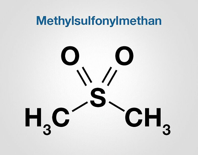 Chemische Formel für Methylsulfonylmethan Chemische Formel für Methylsulfonylmethan