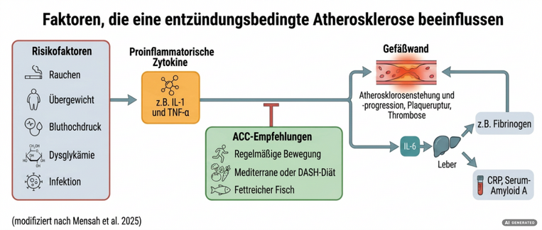 Grafische Darstellung der Faktoren die eine Atherosklerose beeinflussen | AI Generated