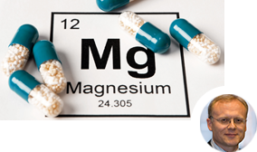 Magnesiumkapseln auf einem Schild Magnesiumkapseln auf einem Schild