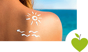 Sonnencreme auf der Haut Sonnencreme auf der Haut